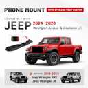 Dash Magnetic Phone Mount for 2024-2026 Jeep Wrangler JL JLU & Gladiator JT Accessories (NOT for 4XE), Multi-Mount 360 Rotating Phone Holder Dashboard Tray with Metal Rod