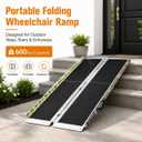 Huayaw Wheelchair Ramp 8FT, Anti-Slip Aluminum Folding Handicap Portable Ramp, Wheelchair Ramps for Home Steps, Stairs, Doorways, Scooter Ramp