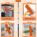 26FT Reach Window Squeegee for Window Cleaning Kit with 5-20 Foot Telescoping Extension Pole, 2 in 1 Window Squeegee, Cobweb Duster, Dust Kit Window Washing Kit for Car, Shower Glass Door