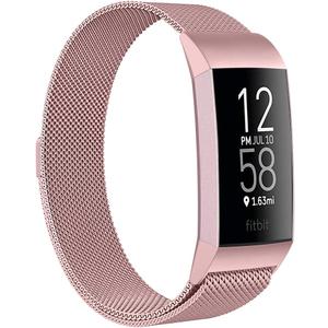 ZWGKKYGYH Compatible with Fitbit Charge 4 and Fitbit Charge 3 Bands for Women Men, Rose Gold Stainless Steel Mesh Metal Band Replacement Accessories Bracelet Strap for Women Men, Small (Small: 5.5" - 7.9")