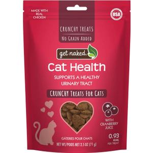 Get Naked Urinary Cat Health Treats with Cranberry & Real Chicken 6oz | Crunchy, Grain-Free, Natural Urinary Tract & Dental Care | Supports UT Support & Fresh Breath | Made in The USA (EXP 07/20/27)