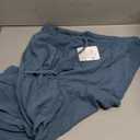 Duyang Womens Cotton Linen Palazzo Pants Drawstring Elastic Waist Casual Wide Leg Trousers with Pockets (X-Large, Lake-blue)