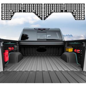 Side Truck Bed Molle Panel Rack System Compatible with 2019-2025 Chevy Silverado/GMC Sierra 1500 5.8FT Accessories Cargo Storage Organizer Tools Rack for 19-25 Chevrolet Silverado Accessories