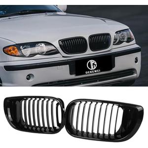 Amazon.com: DEKEWEI E46 Grille, Front Kidney Grill Compatible with BMW 3 Series 2002-2005 E46 4-Door 320i 325i 325xi 330i 330xi Single Slat Gloss Black Grill : Automotive