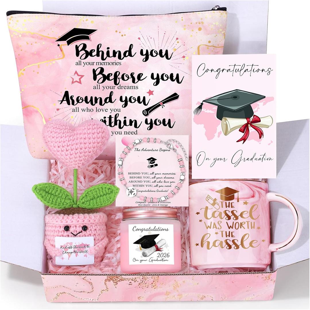 Graduation Gifts for Women Her 2026, College High School Graduation Gifts for Women, Class of 2026 Graduate Presents Basket of 6