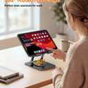 Tablet Stand for iPad, Aluminum iPad Stand for Desk | 360° Rotating, Compatible with 4.7-12.9" iPad, Foldable, for Tablet, Kindle, Galaxy Tab, Black