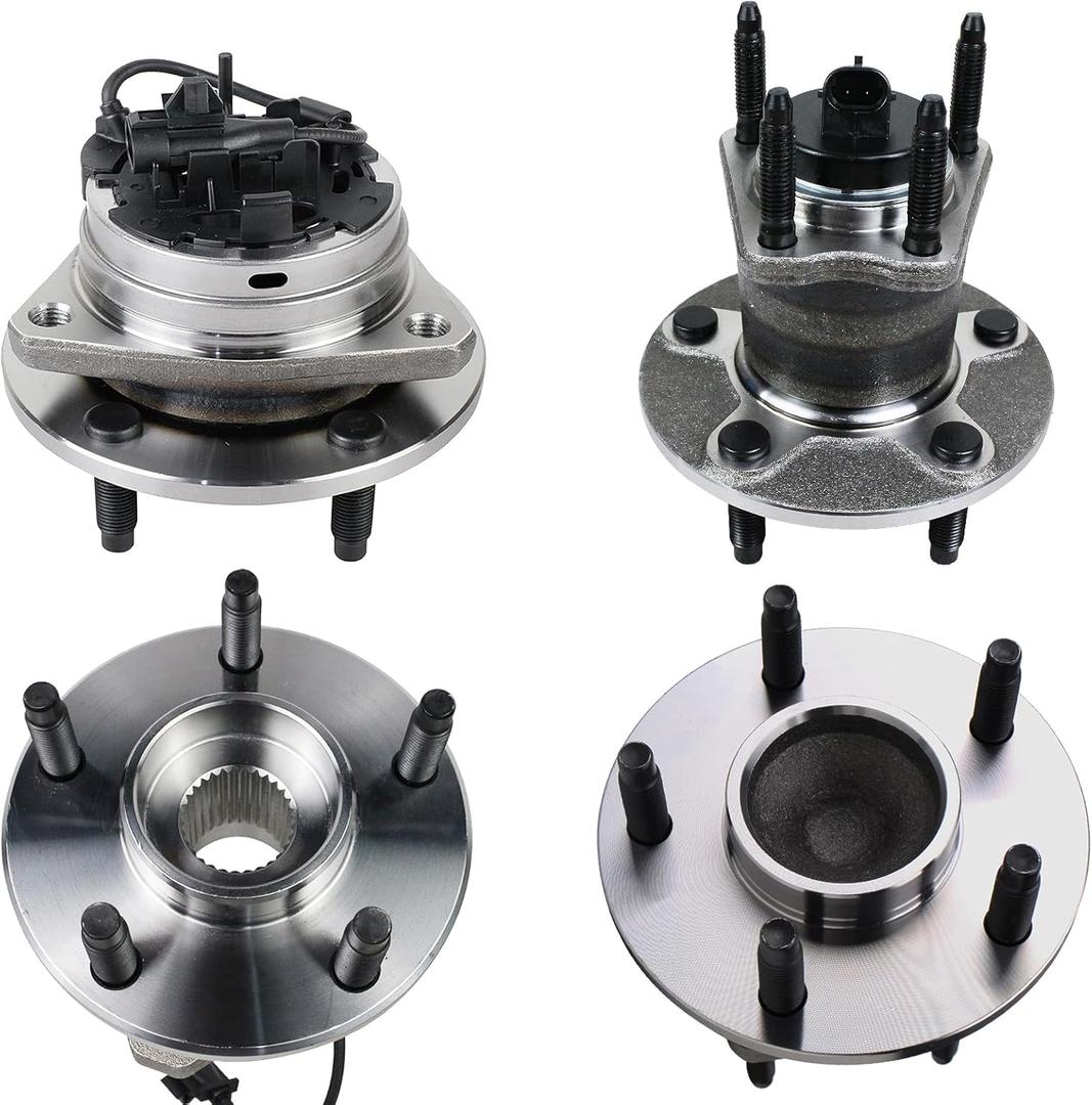 Autoround Front & Rear Wheel Bearing and Hub Assembly Compatible with Chevrolet Malibu 2004-2012 Cobalt 2009-2010 HHR 2008-2010, Pontiac G6 2005-2010, Saturn Aura 2007-2009, 5-Lug w/ABS, Set of 4