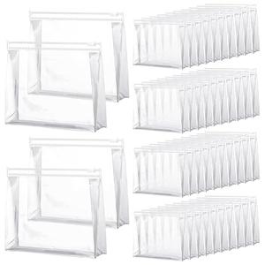 Xuniea 50 Pcs Mini Clear Makeup Bag Small Clear Zipper Pouch Travel Plastic Cosmetic Organizer Waterproof for Toiletries Swimsuit Bikini Bathing Suit(7.9'',Transparent)