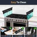 Stove Gap Covers Stainless Steel, Stove Gap Filler, Range Trim Kit for Stove, Counter and Oven, Easy Clean with Heat Resistant, Retractable from 13.8" to 27.5", Width 0.79", Black, 2Pcs
