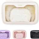 Hiroyuki 3Pieces Clear Makeup Bag Set Large Capacity Cosmetic Bag Large Travel Toiletry Organizer Bag Set Plastic Transparent Cosmetic Bag Wash Bag (white3ps)