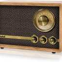 Vintage Bluetooth Speaker, Wood Retro Radio with Bluetooth for Office, Home, Bedroom, Living Room, Office, Cafe, Radio Speaker with White Noise Machine(Walnut/RA60S-E)