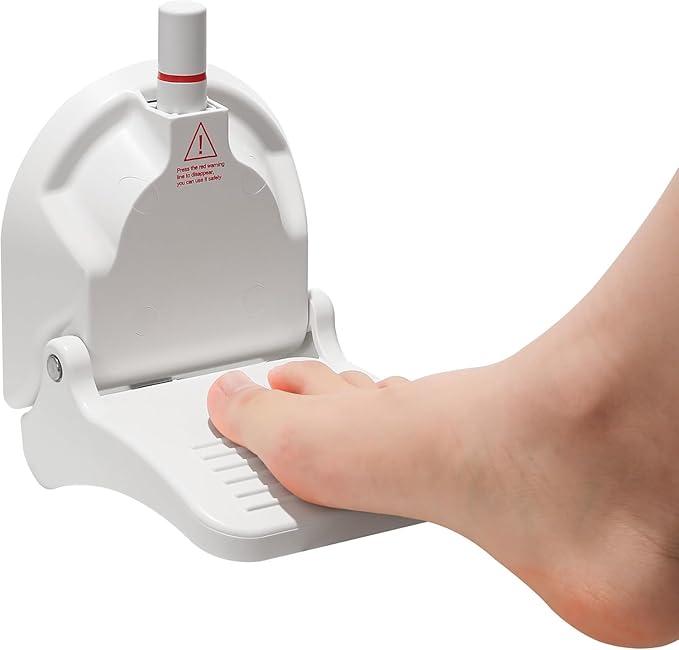 CWD&SQH Shower Foot Rest for Shaving Legs with Upgraded Powerful Suction Cup, Load Capacity 381 Pounds, No Drilling Non-Slip Bathroom Pedal, Pedicure Foot Rest, Shower Shaving Leg Aid, White, 3TH