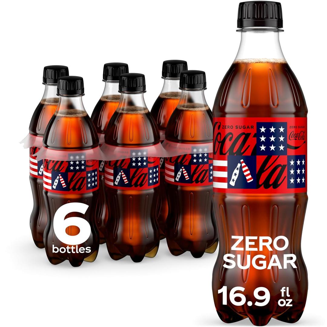 4 x Coke Zero Sugar Diet Soda Soft Drink, 16.9 fl oz, 6 Pack (EXP 07/06/26)