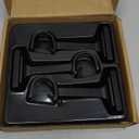 Set of 3, Curtain Rod Brackets for 3/4" or 1" Rods, Zinc Alloy Hardware Curtain Rod Holders, Wall Curtain Rod Hooks (Matte Black-Single)