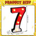 Mudder Red and White Light up Numbers Party Decorations, LED Anime Cartoon Pattern Glowing Numbers, Birthday Table Centerpieces Cartoon Animated Birthday Party Supplies, 8.58 x 5.2 Inches(7)
