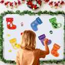10 Pcs Christmas Toys Magnetic Color Sorting Set, Educational Xmas Stocking Whiteboard Fridge Magnets, Colors Matching Games Sensory Toys for Toddlers Kids Preschool Learning Activities