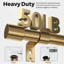 Brass Gold Curtain Rods for Windows 28 to 48, 1 Inch Decorative Antique Brass Curtain Rod Heavy Duty with Adjustable Length & Easy Installation