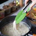 Mini Tongs with Silicone Tips 7 Inches Silicone Cooking Tongs, Set of 3 (Green)