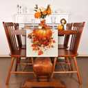 2 x Thanksgiving Table Runner, Hello Fall Pumpkin Hawthorn, Fall Table Decor Centerpieces for Home Kitchen Party Decorations 13x72 Inch