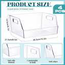 Menkxi 4 Pcs Clear Large Storage Book Display Case Book Organizer, 10 x 8.5 x 5.3 Inch