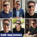 Black Leather Eye Patch with Adjustable Band and Concave Design - Comfortable Medical Eye Patch for Left or Right Eye