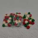 Jishi Christmas Pom Pom Garland Christmas Decorations for Tree Indoor Home Room Decor 3pk Cute Hanging Felt Ball Red White Green Pompom Bead Ornament String Banner Garland Xmas Birthday Party Supplies