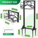 Garden Hose Holder, Heavy Duty Metal Water Hose Holder with 4 Spikes Outdoor Freestanding Hose Hanger Detachable Sturdy Hose Stand Holds 150-feet Hose, Garden Hose Storage Rack for Outside Yard Lawn