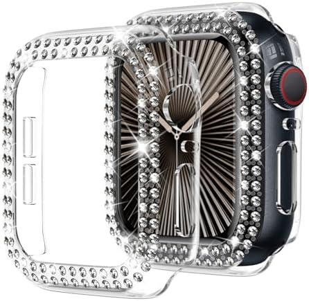 DABAOZA Compatible for Women Apple Watch Bumper 42mm Series 10, Bling Case Cover for iWatch Series 10 9 8 7 6 / SE 5 4 3 2 1 Ultra [No Screen Protector] (42mm-S10, Clear) Pack of 5