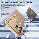 Misscase Magnetic for iPhone 17 Pro Case,Comes with Camera Lens Protector,Compatible with Magsafe,Soft TPU Full Protection Slim Smooth Bumper Shockproof Phone Cover Gold