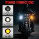 Motorcycle Bullet Turn Signals -2 PCS LED Front Lights, SMD Blinker White Amber Light Wireless Indicator Compatible With Honda Yamaha Suzuki Kawasaki Harley Sportster Dyna (Chrome