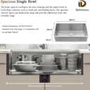 30 Inch Undermount Kitchen Sink - Delironexu 18 Gauge Stainless Steel Single Bowl Kitchen Sinks 30"x18"x9" Handmade Design with Brushed, Includes Drain Kit (No Additional Accessories)