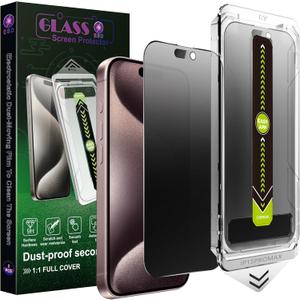 2 Pack Matte Privacy Anti-Spy Screen Protector for for iPhone 16 Pro Max (6.9-Inch),9H Tempered Glass,Anti-Glare,Full Coverage,Anti-Fingerprint,Auto Dust Removal,Bubble-Free