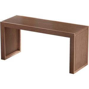 Bamboo Dining Bench, 35 inch Farmhouse Decor Indoor Kitchen Table Bench, Entryway Shoe Rack Bench, Outdoor Bench, Solid Bamboo Benches for Living Room, Hallway, Bedroom, Bathroom (Walnut, Long)