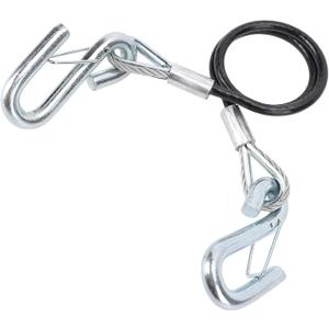 Trailer Safety Cable,Trailer Safety Towing Cable With S Hook 3500lbs Load Bearing Maximum Extension Length Spring Towing Rope RV (With Two S Hooks)