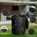 24 Gallons Collapsible Trash Can with Gloves, Camping Trash Can with Lid, Pop Up Garbage Can for Outdoor, Large Capacity Leaf Bags for Yard, Lawn, Reusable Garden Garbage Bag - Black