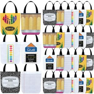 24 Pcs Pre-K Graduation Gifts Bags Bulk Pencil Crayon Non Woven Bag Bulk Notebook Composition Classroom Tote Bag for Preschool Kindergarten Graduation Back to School First Day of School Supplies