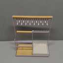 DreamGenius Jewelry Organizer Stand with Velvet Ring Holder, 4 Tier Jewelry Holder Organizer with 15 Hooks for Necklaces and 16 Holes for Earrings, Pink (Medium)