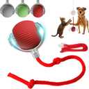 Interactive Dog Cat Toy Ball, Automatic Moving Bouncing Rolling, with Replacement Tail, Pet Smart Chase Ball Rechargeable, Enrichment Toys for Bored Indoor Adult Cats/Dogs