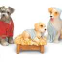 Canine Creche Dog Nativity Scene Decoration, 7 Piece Set