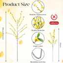 XunYee 12 PCS Fake Forsythia Long Stems 39.5" Artificial Forsythia Branches Yellow Forsythia Branches Artificial Orchids Flower Branches Faux Forsythia Stems for Home Wedding Indoor Outdoor Decoration
