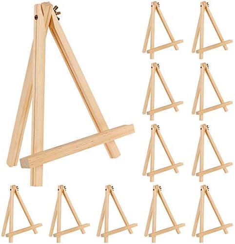 Jekkis Easel for Painting, 9 Inches Easel Stands Set of 12, Tabletop Painting Canvas Tall Wood Display Easels Set of 12, Art Craft Painting Easel Stand for Artist Adults Students