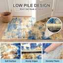 Extra Large Washable Area Rug for Living Room, 9'x12', Navy & Gold