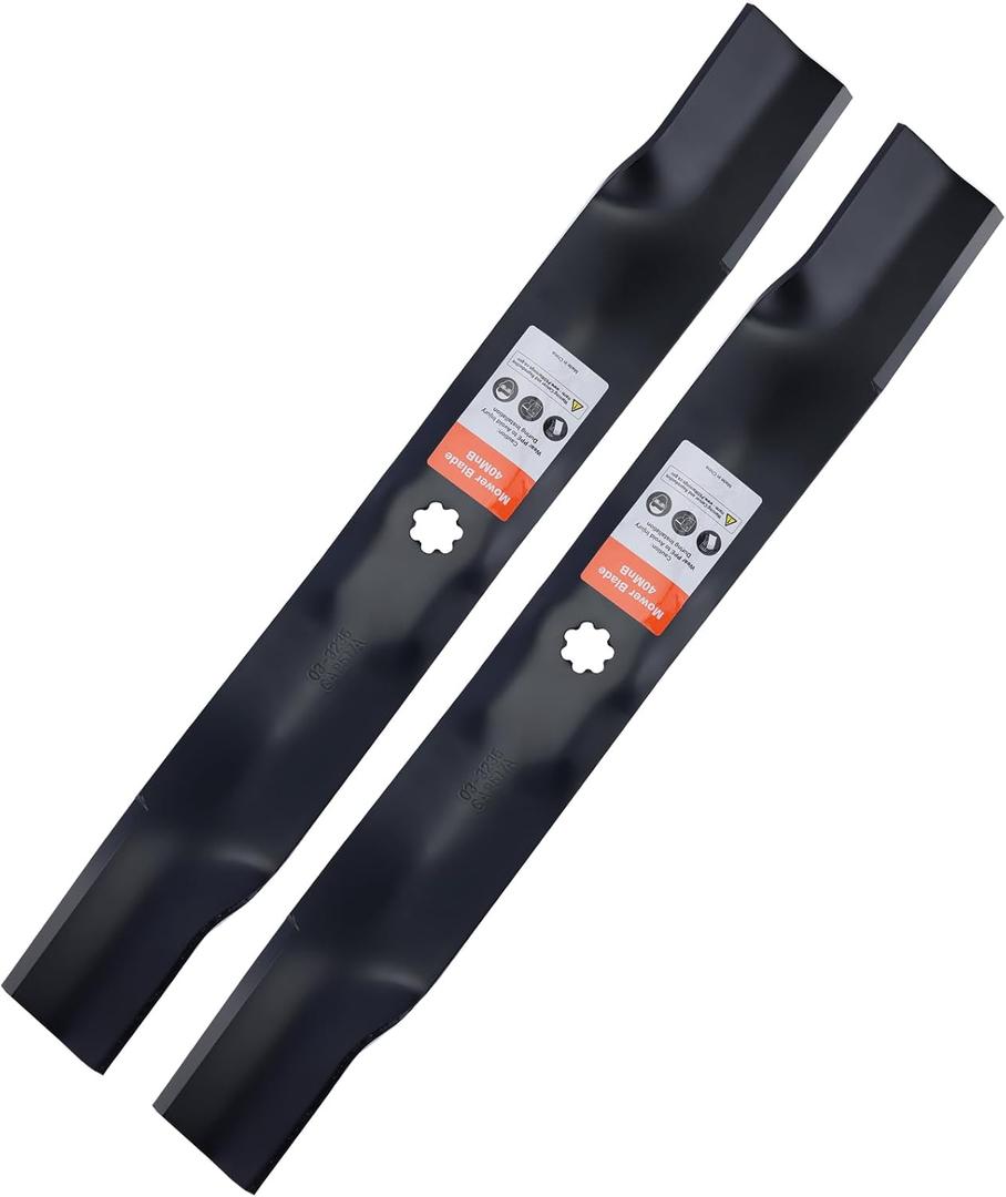 AM141034 42 inch Mower Blades for John Deere D130 D110 D105 D125 X300 Z225 LA135 Z235 42" Deck Lawn Tractor Replace AM137327 AM141032 (2 Pack)