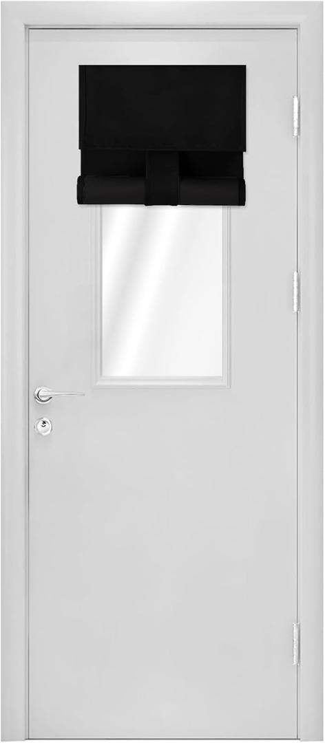 100% Blackout Classroom Door Curtain (10W x 30L Inch Black 1 Panel)