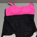 Aqua Eve One Piece Bathing Suit for Women Tummy Control Swimsuit Slimming Vintage Swimwear (X-Large, Hot Pink and Black)