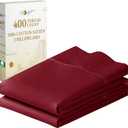California Design Den Pillow Cases Standard Size Set of 2 - Luxury 400 Thread Count Sateen, 100% Cotton, Soft Sateen, Fits Standard and Queen Pillows - Bright True Red