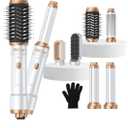 Ukliss 6 in 1 Air Styler & Blow Dryer Brush with Ionic Technology, Magic Styler & Air Curler for Hair, Versatile Hair Dryer Brush for Fast Styling, Safe ALCI Plug, Works on Most Hair Types,White