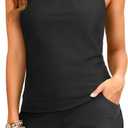 Tankini Bathing Suits with Shorts - High Neck Tankini Swimsuits Two Piece with Two Side Pockets Tummy Control Swimwear 2025 (X-Large, Black)