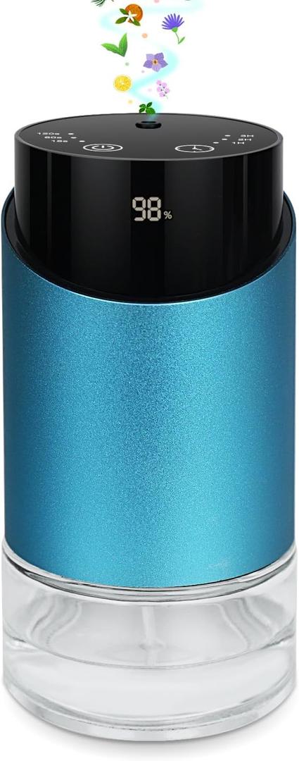 Waterless Essential Oil Diffuser Aromatherapy Scent Diffusers for Home Large Room, Bedroom, Car, Office, Battery Operated Mini Portable Air Freshener, 3 Countdown Timers & 3 Mist Levels