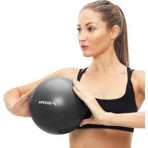 APEXUP Yoga & Pilates Ball - Anti Slip Heavy Duty Gym Ball for Fitness, Balance & Core Workout (XXS (9") 23cm, Black)